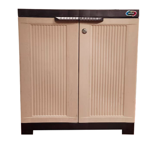 [15015250] GABINETE/MESA NOCHE PLAS 60X64X36 CM 2 PTAS C/LLAVE BEIGE POWER PLANET MEGA