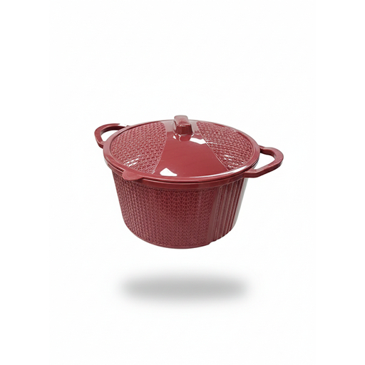 [15015349] OLLA PLAS RATTAN 4 LT 9" C/T C/OREJ ALCAPLAST