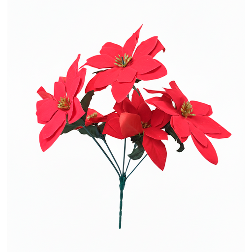 [15015498] RAMO PASCUA ROJA 5 RAMAS PANA 14 CM 10125-24NAV5