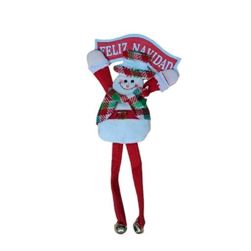 [15015798] ADORNO NAV FIG C/BANER FELIZ NAVIDAD BOL X28275