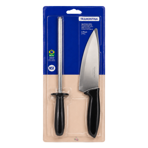 [15015823] SET CUCHILLO 7"+CHAIRA 8" INOX PLENUS TRAMONTINA 23498/011