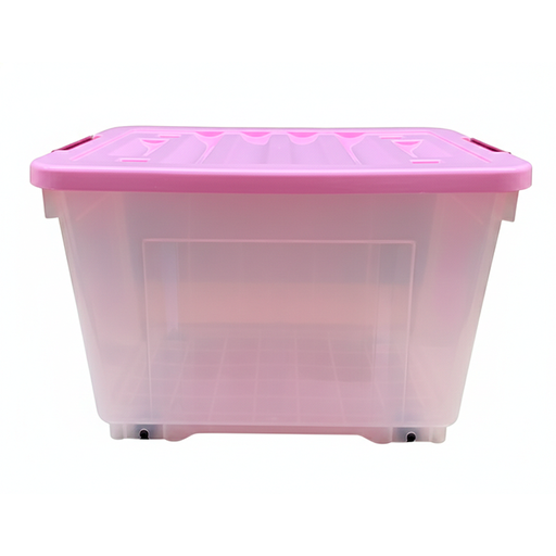 [15015935] CAJA PLAS ALMACENAMIENTO 90 LT C/RUEDAS ROSA MEGA 32759