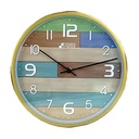 RELOJ PARED 25.5 CM RED MULTIC ARO DOR NG 602-03062