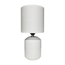 LAMPARA MESA 26.7 CM BASE CILIND GRIS/BL 604-05661