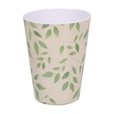 VASO 325 ML CONICO BL DECO HOJAS VD 726-03543