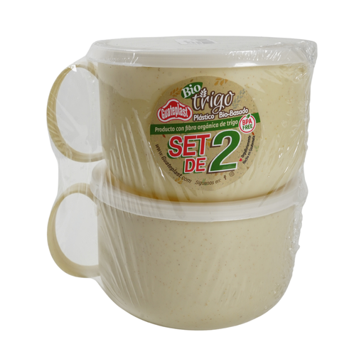[15016383] SET TAZA SOPERA C/TAPA 20 ONZ /BEIGE/GUATE