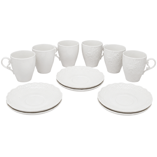 [16000242] SET 6 TAZA C/PAILA  CERA 7 OZ BL 12 PZ CAJ K002-1