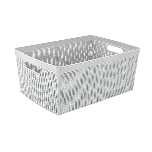 [15017017] CANASTA PLAS 30 LT FIQUE RECT 47x37x20 CM C/AGARRADERA GRIS HIELO RIMAX 12541-XP