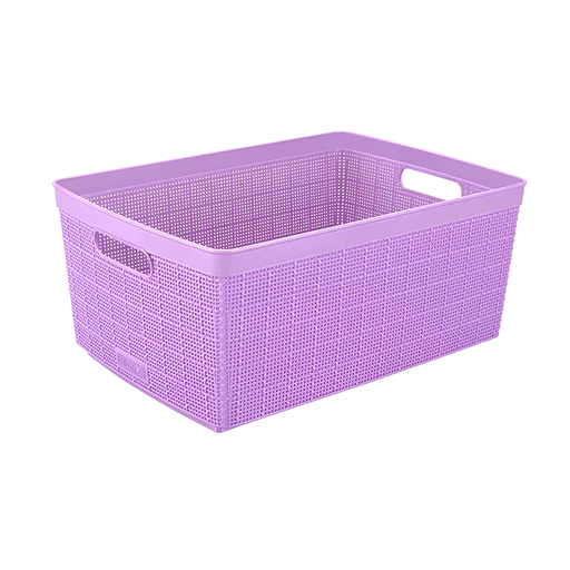 [15017019] CANASTA PLAS 30 LT FIQUE RECT 47x37x20 CM C/AGARRADERA LAVANDER RIMAX 12544-XP