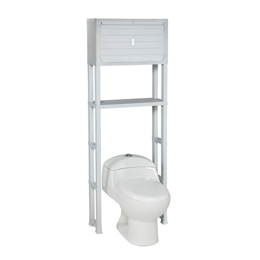 [15017020] ESTANTE ORGANIZADOR PLAS P/BAÑO C/2 PUERTAS GRIS HIELO RIMAX 12978-XP
