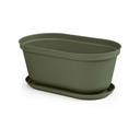 MACETA/MATERA PLAS OVAL RAFIA 40 CM C/BASE VD MUSGO RIMAX 12992-XP