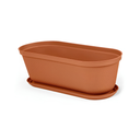 MACETA/MATERA PLAS OVAL RAFIA 60 CM C/BASE TERRACOTA RIMAX 12998-XP