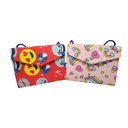 CARTERA P/NIÑA GDE 12.5X10 CM FORRO TELA DECO