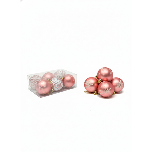 [17266] ESFERA NAVIDEÑA 6 CM C/BRILLO COL PASTEL SURT 6 PZ ZY3713ELL