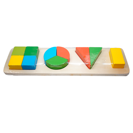 [15008854] FIGURAS GEOMET MAD TABLERO 30X8.25 CM COL AM3026