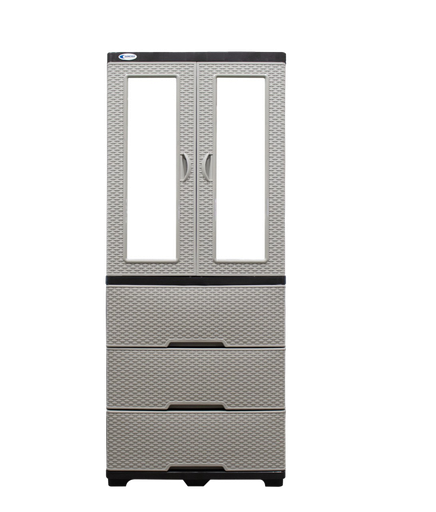 [1023116] ROPERO PLAS C/DOB ESPEJO BEIGE CHIA SANCHIA