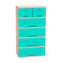 GAVETERO PLAS KING 6 GAV 2 PEQ C/LLAVE BEIGE C/CEL MEGA 84747