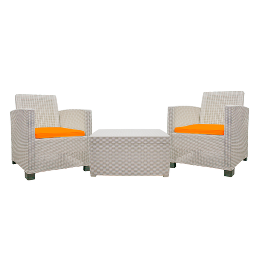 [36081] JUEGO SALA BEIGE 2 SILLONES C/MESA/COJIN NAR ALAMO SANCHIA 185226