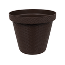 MACETA PLAS 1 RATAN CAFE COCOA C/BASE MEGA 1477