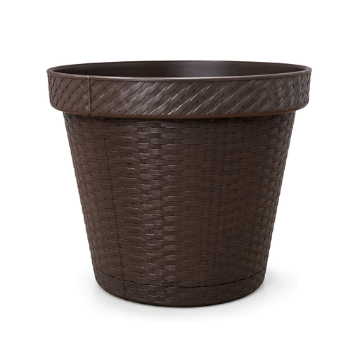 [7246] MACETA PLAS 3 RATAN CF COCOA C/BASE MEGA 1471
