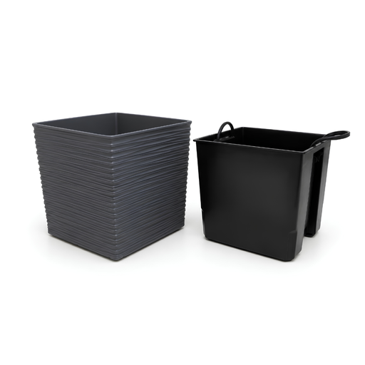 [15010352] MACETA PLAS CUAD EST PIEDRA 19X19X19 CM REYPLAST MCX072000