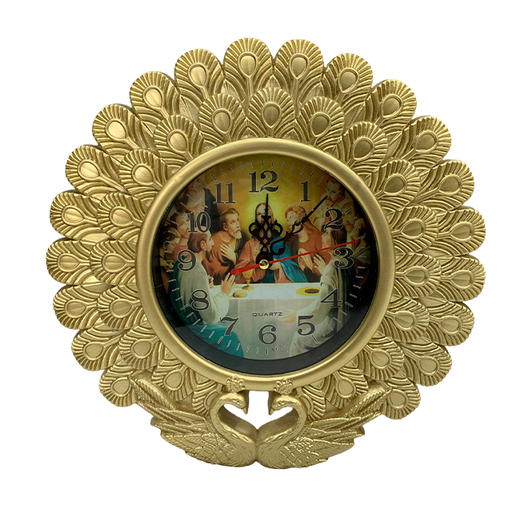 [35566] RELOJ PARED RED RELIGIOSO DECO PAVO REAL 91325-2