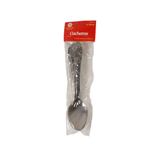 [9661] SET 12 CUCHARA METAL CRYSTAL CUISINE LX-909