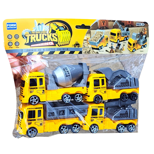 [15009137] SET 4 CAMIONES CONSTRUCCION PLAS 8.5 CM BOLSA CASAMAS 1520