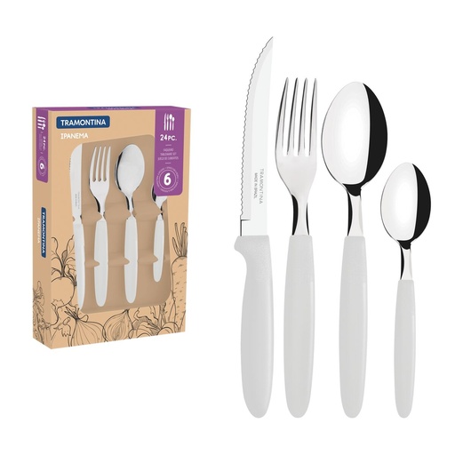 [20481] SET CUBIERTOS ACER BL 24 PZ IPANEMA TRAMONTINA 23398/872