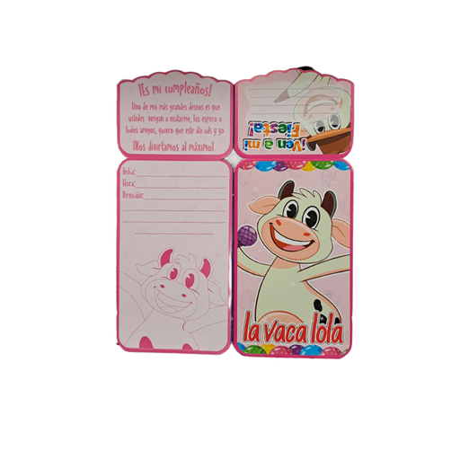 [15010081] TARJETA CUMPLEAÑOS VACA LOLA PEQ 10 UN SERMEL