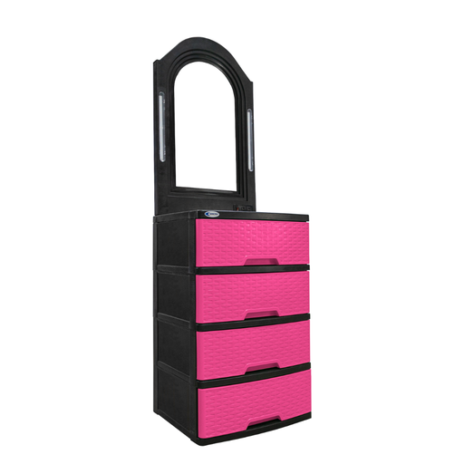 [25101] TOCADOR PLAS RATAN 4GAV ESP ROS C/LUZ/ENCH GLAMOUR SANCHIA