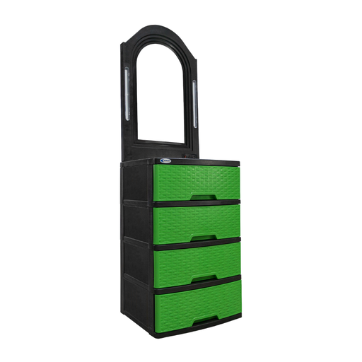 [25100] TOCADOR PLAS RATAN 4GAV ESP VD C/LUZ/ENCH GLAMOUR SANCHIA