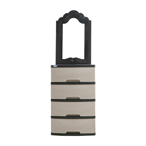 [15000542] TOCADOR PLAS RATAN C/ESP 4 GAV BEIGE MODERNO SANCHIA 171226
