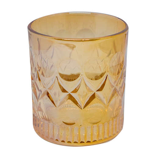 [30973] VASO VID WHISKY 300 ML DOR DECO REL 8X9 CM B038