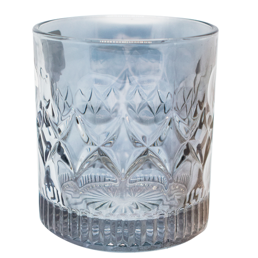 [32189] VASO VID WHISKY 300 ML GRIS DECO REL 8X9 CM B038