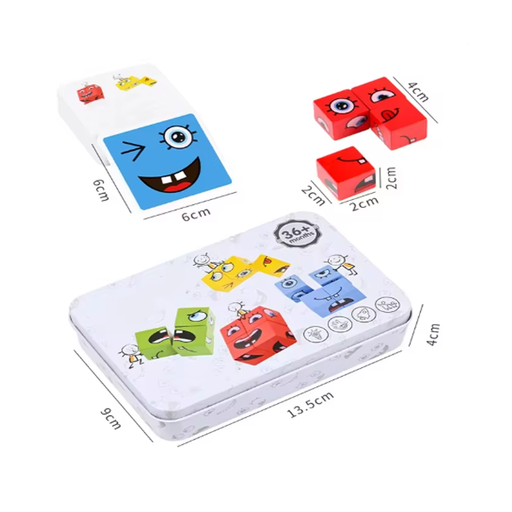 [15010676] ROMPECABEZA EXPRESIONES CUBOS MAD+TARJ CAJA MET 1055