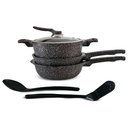 BATERIA COCINA 6 PZ ALUM FUN ANTIAD MARMOLEADO KUNG FU MASTER KF-DC200BR