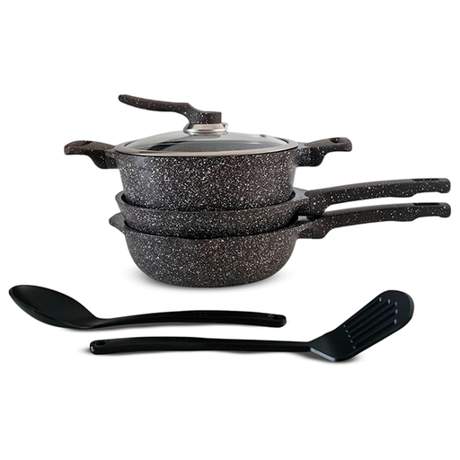 [15010878] BATERIA COCINA 6 PZ ALUM FUN ANTIAD MARMOLEADO KUNG FU MASTER KF-DC200BR