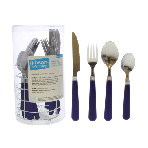 [15011348] SET CUBIERTOS 16 PZ ACER INOX/PLAS C/ORGANIZ AZ GIBSON 703-5352816