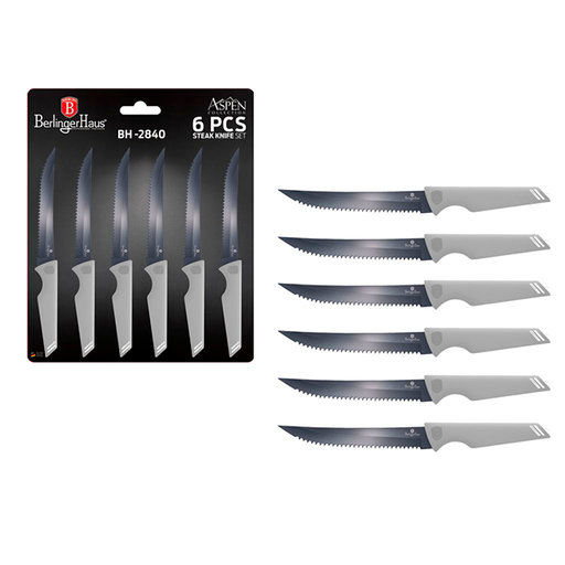 [15011345] SET 6 CUCHILLOS ACER INOX LISOS GRIS BERLINGER HAUS MAYS 716-BH2840