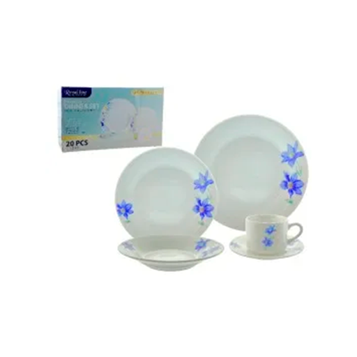 [15011442] VAJILLA PORCE BL/AZ/VD 20 PZ ROYAL 705-2605