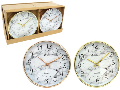 [15011546] RELOJ PARED 10" CM LISO DOR ROS/DOR TIMES TOWER MAYS 602-04413