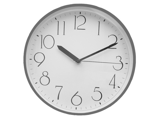 [15011535] RELOJ PARED 10" LISO GRIS TIMES TOWER MAYS 602-200654