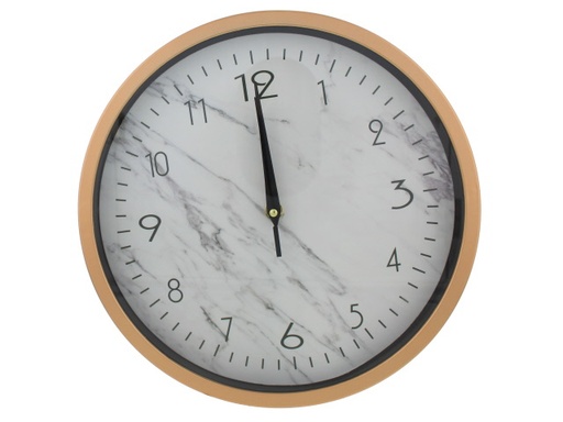 [15011533] RELOJ PARED 30 CM LISO DOR/BL TIMES TOWER 602-36066