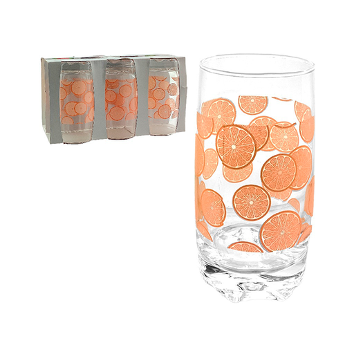 [15011514] SET 6 VASOS VID 12 OZ D/NARANJA TRANS/ANAR HARTIN MAYS 751-10700068C