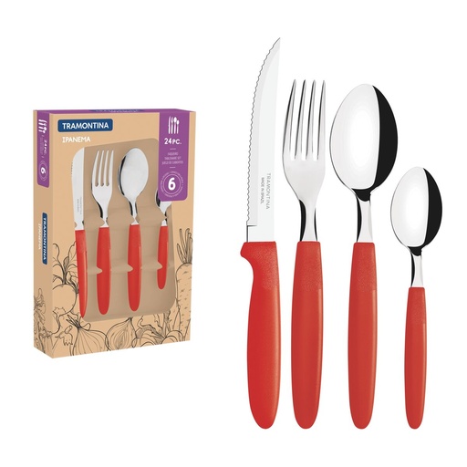 [15011802] SET CUBIERTOS ACER RJO 24 PZ IPANEMA TRAMONTINA CUT-23398/772
