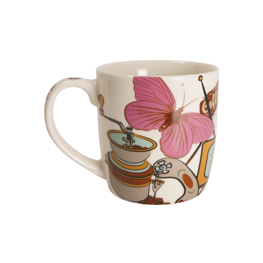 [15011874] TAZA CERA 12.8 OZ DECO MARIPOSA INT/EXT XD-09-3379