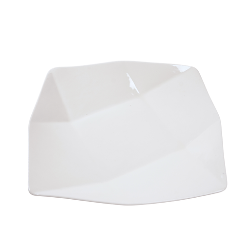 [15012007] PLATO CERA 12.5" CUAD ROMBO CENTRO BL GIGI-155